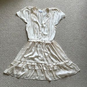 Satin-like ruffle skirt